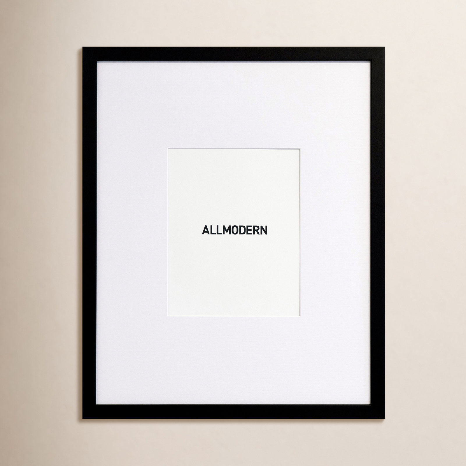 Capullo Wood Matte Picture Frame with Mat, Black, 24" x 30", 18" x 24"