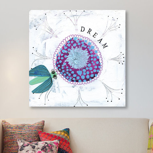 «Dream», peinture sur toile tendue, H 37 po x l 37 po x P 1,5 po, Toile tendue, Pas de tapis