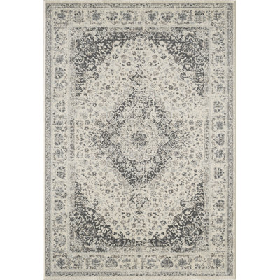 Tapis crème/ivoire/gris zone oriental Cunha