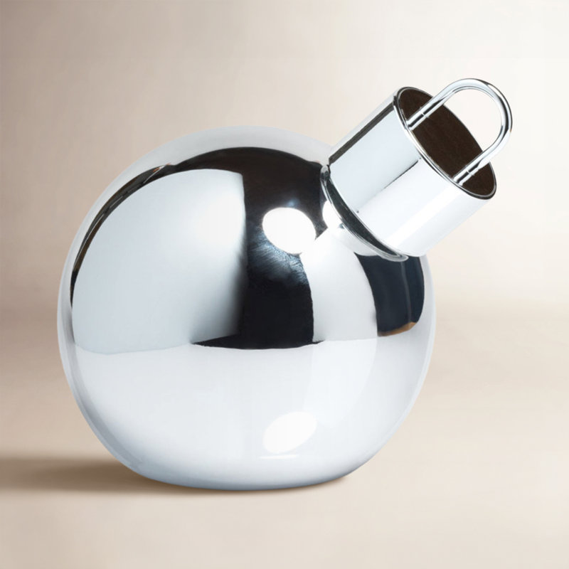 Ornement boule en verre, H 7,75 po x l 7,75 po x P 7,75 po, Argent