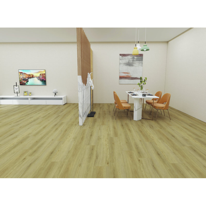 Plancher de vinyle Ecostyle 8,0 mm SPC, plancher à noyau rigide imperméable, installation à verrouillage par clic, aspect grain de bois, 22,64 pieds carrés par boîte, pour la cuisine, la salle de bain et le salon