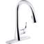 Valton Pull Down Single Handle Kitchen Faucet with MasterClean and Side Spray-1727791326