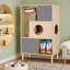 Arbre à chat moderne et armoire d'appoint avec bac à litière caché et rangement