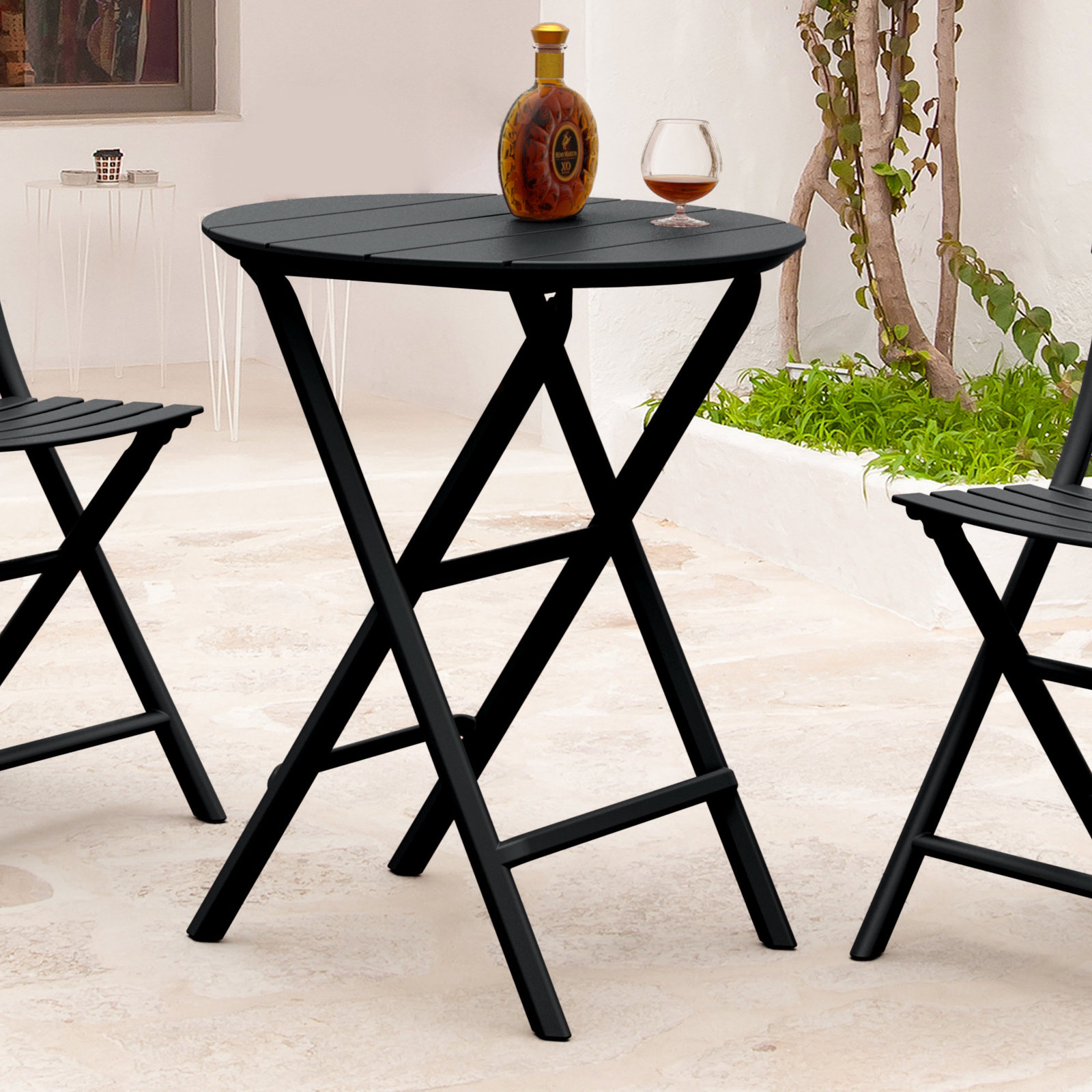Kittson 24" Patio Dining Table, Black