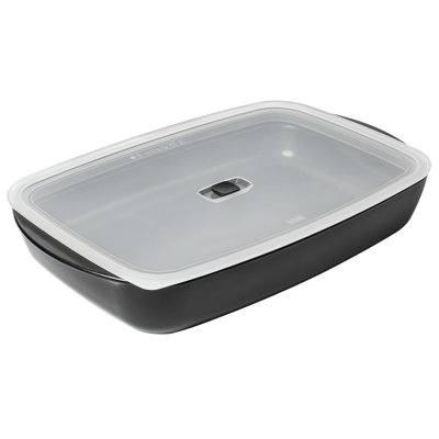 Kuhn Rikon Easy Glass Borosilicate Glass Non-Stick Oven Dish/Baking Dish with Lid