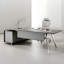 Bureau de direction en L 94,49 po gris avec serrure à combinaison-1588740647