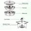 Ensemble de 4 réchauds pour buffet, ensemble de 4 réchauds ronds en acier inoxydable de 5 pte pour les fêtes à domicile, les rassemblements de Noël et les événements de restauration, ensemble complet de chauffe-buffet (argent 4)
