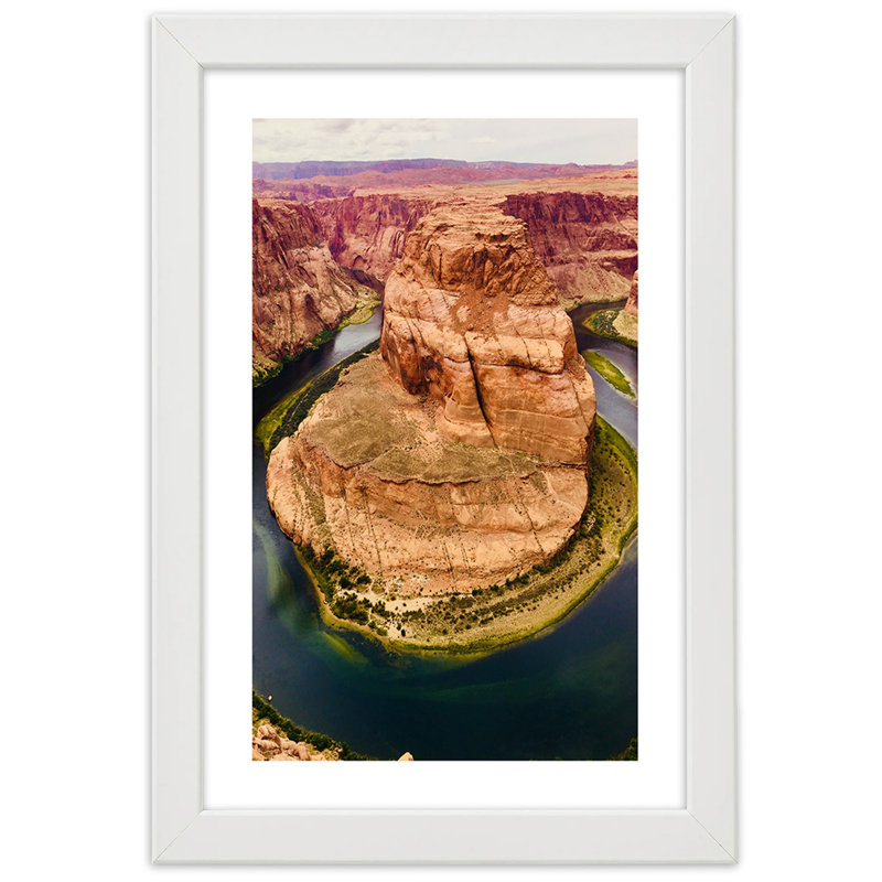 Grand Canyon Mountains, USA - Single Picture Frame Print, 100cm H x 70cm W, White