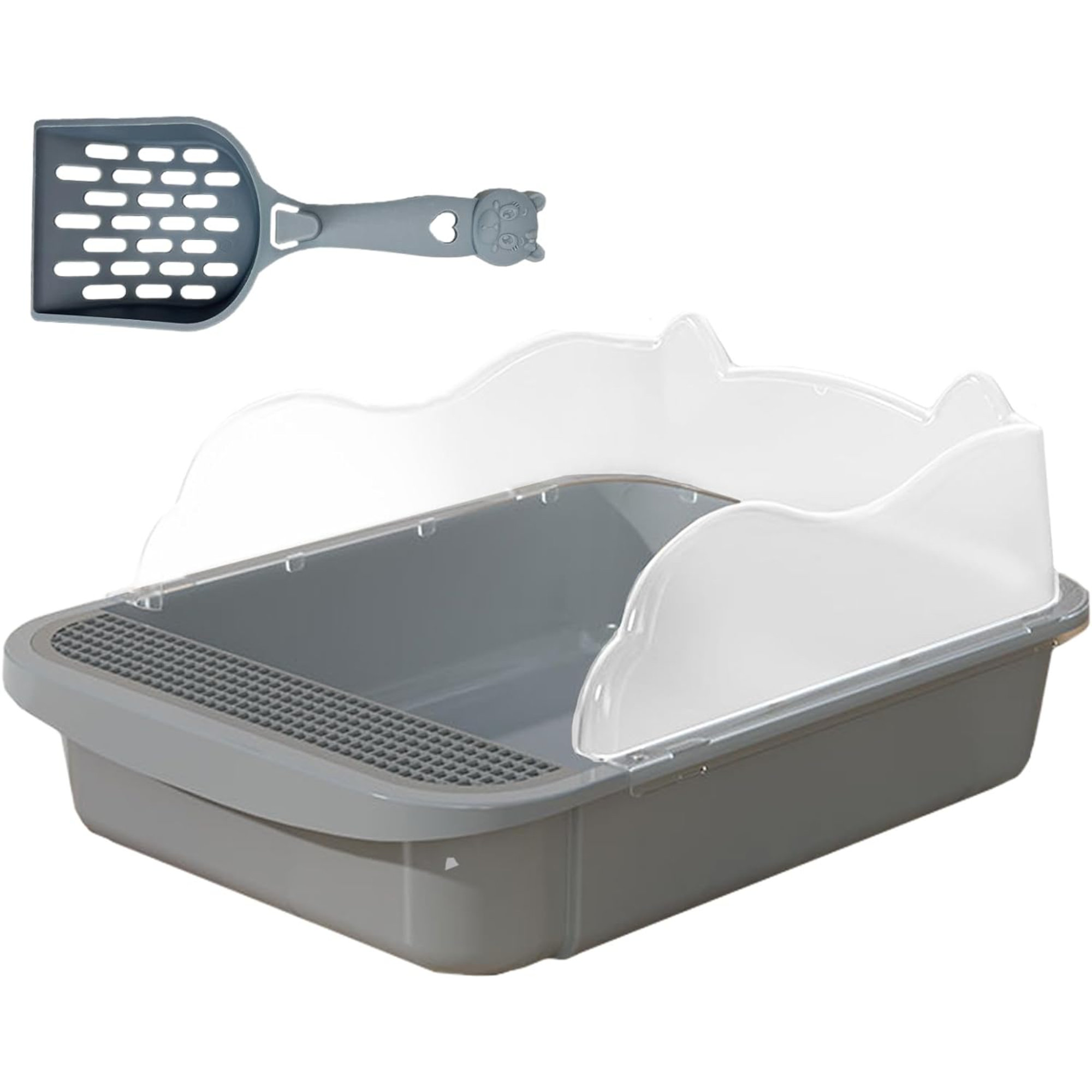 Tucker Murphy Pet™ Sifting Litter Box Open Top Cat Litter Box With High