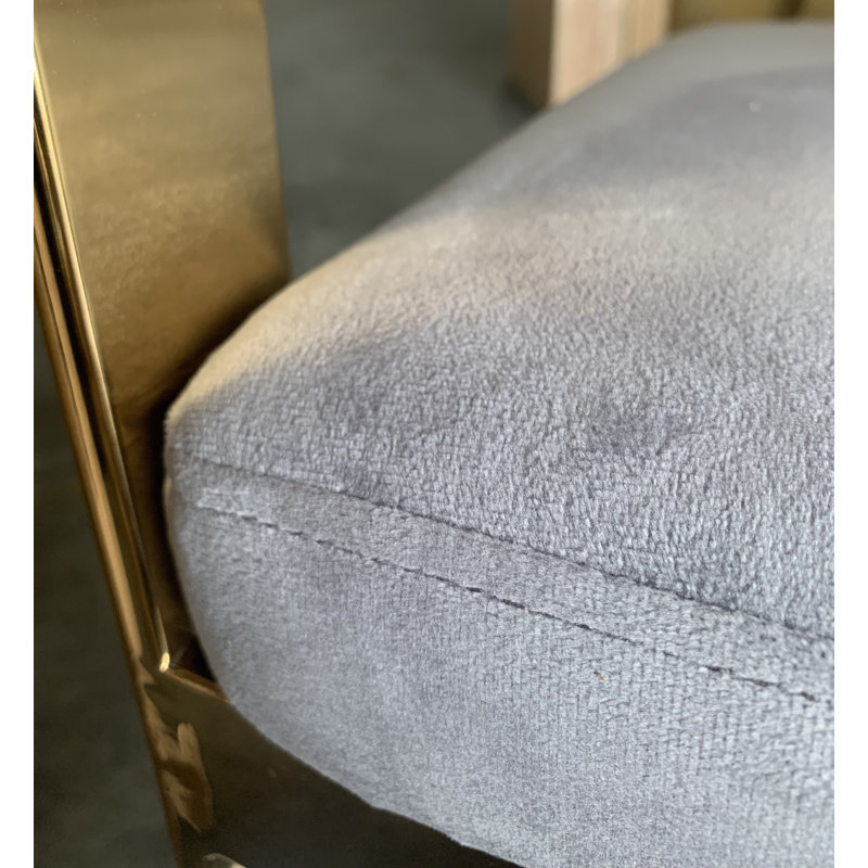 Tabouret Adalinna, Tabouret de bar (siège d'une hauteur de 30 po), Or, Gris