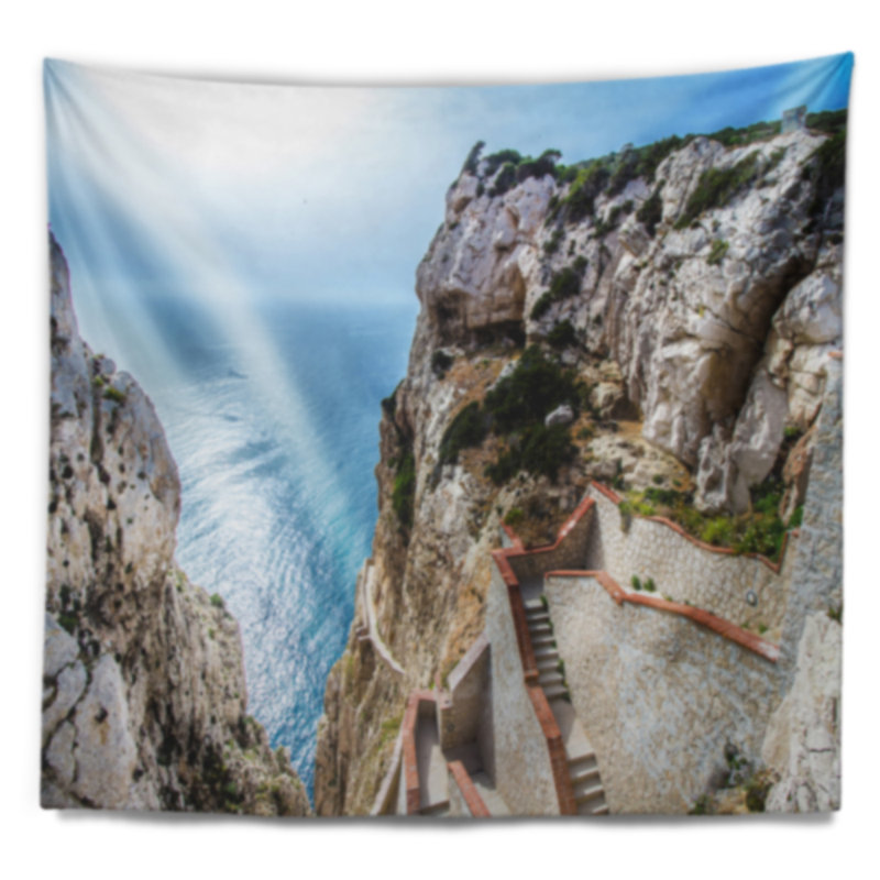 Tapisserie «Seascape Stairway to Neptune S Grotto», H 78 po x l 92 po
