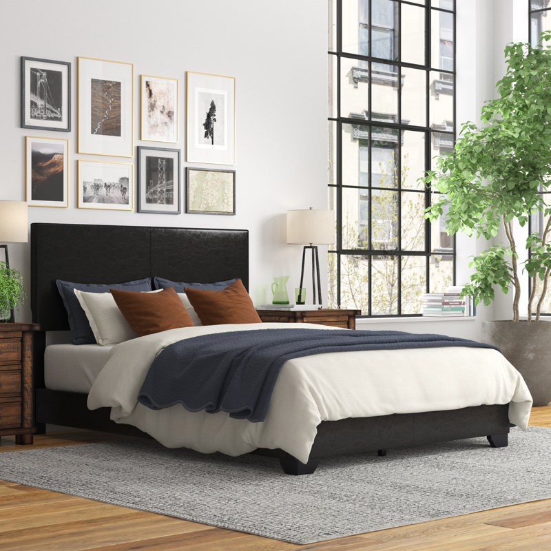Lit tapissier standard Anchorage, Grand, Noir