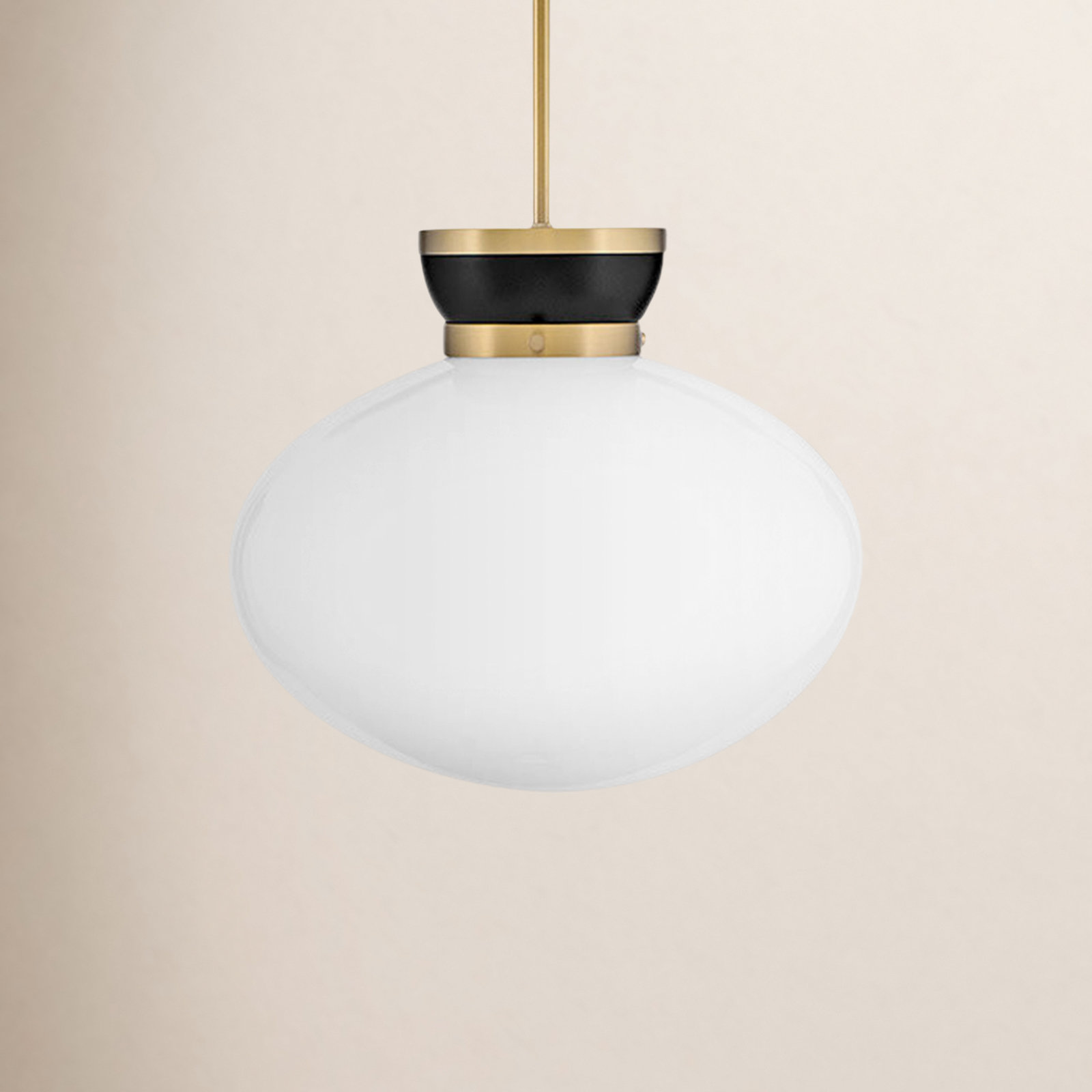Dimmable Opal Glass Single Light Pendant, Black