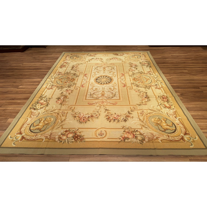 Tapis en laine beige noué à la main Original Original