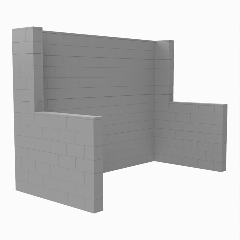Ensemble de kiosque pour salon Everblock, H 84 po x l 120 po x P 60 po, Gris clair