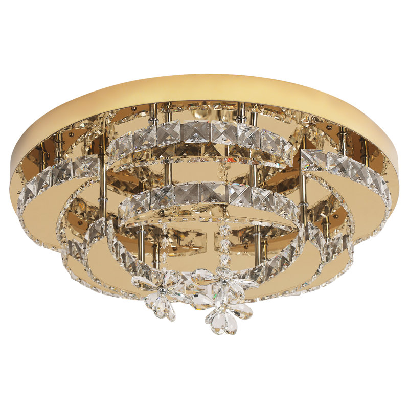 Akono 8 - Light Crystal LED Chandelier, Gold, Yes, 3000K-6000K