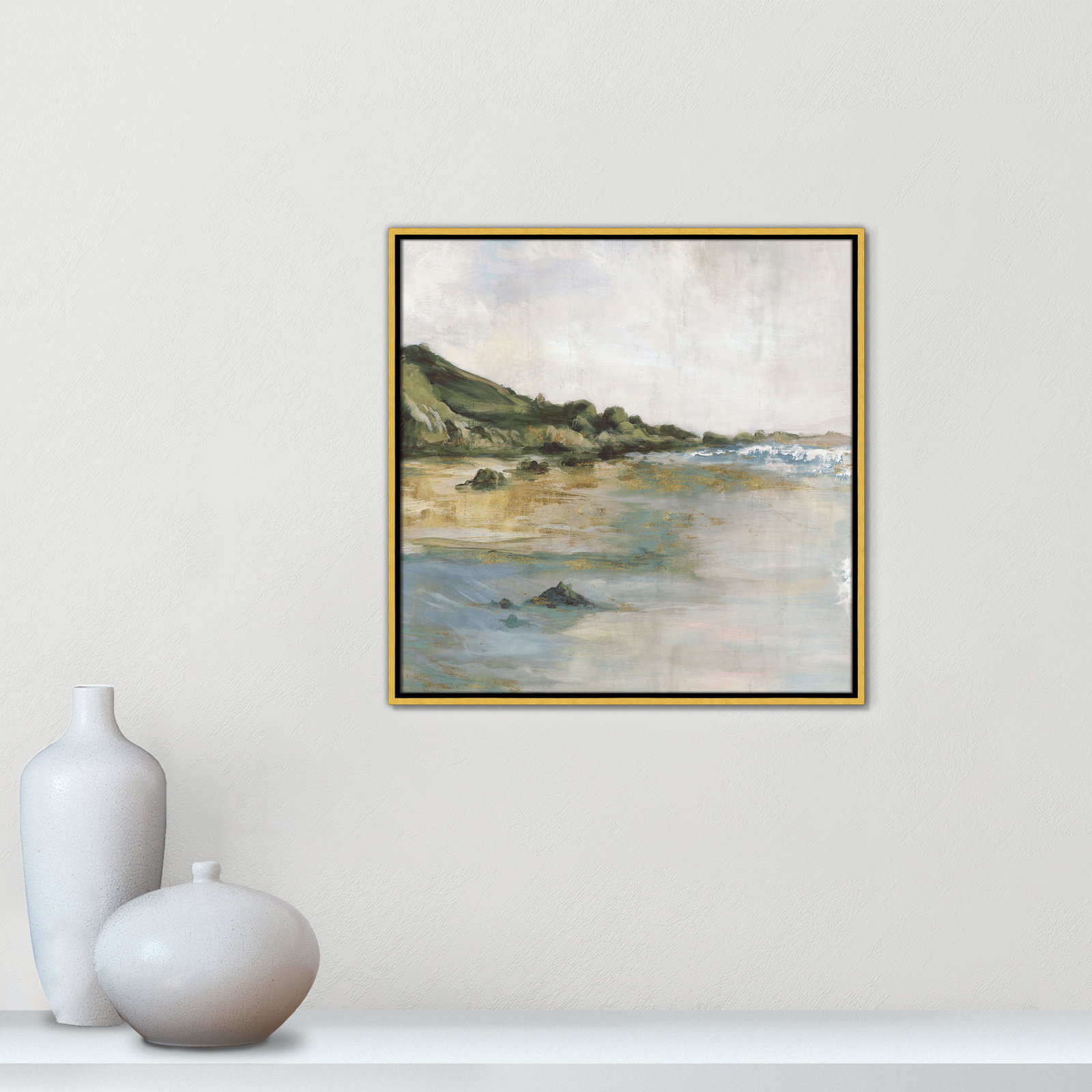 Cordoba "Tide's Edge" Print, 25.5" H x 25.5" W, Gold