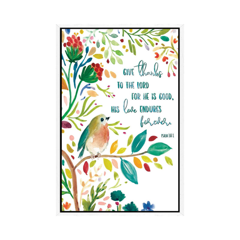 Give Thanks by Carol Robinson - Print on Canvas, 66.04 cm H x 45.72 cm W, White Framed