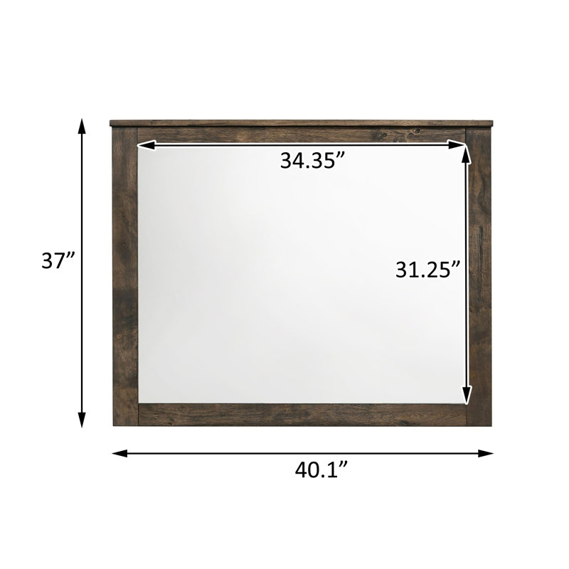 Miroir de commode en bois massif Bridan
