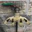 4 Way Solid Brass Garden Hose Splitter | Heavy-Duty Outdoor Tap Connector With Individual On/Off Valves | 3/4" Utility Hose Distributor For Watering & Irrigation