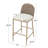 Briarfield Farmhouse-Inspired Dining Stool With Handwoven PE Rattan Back And Cushioned Seat-118320683
