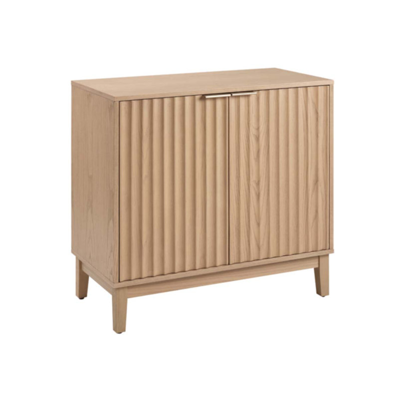 2 Door Storage Cabinet, Natural Ash