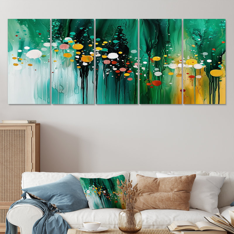 «Mute Floral», art mural à l'encre liquide II, H 32 po x l 80 po, 5
