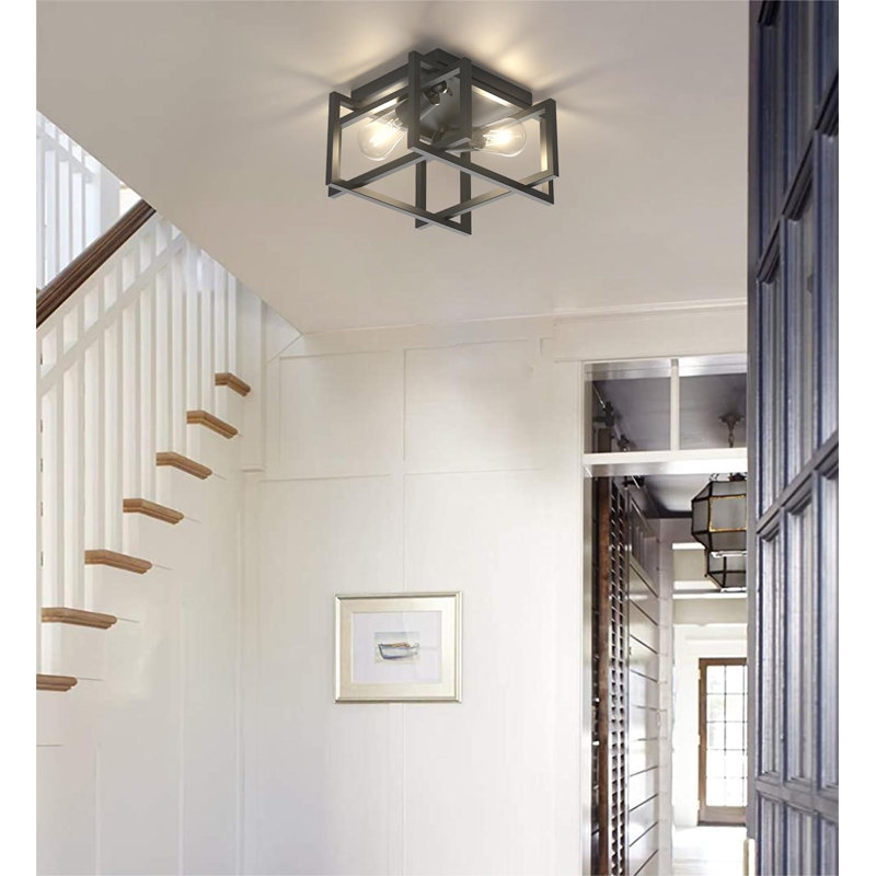 Plafonnier encastré noir 2 lumières