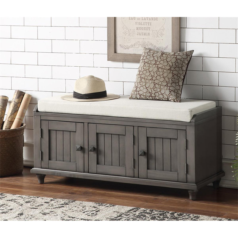 Banc de rangement Bitha, gris
