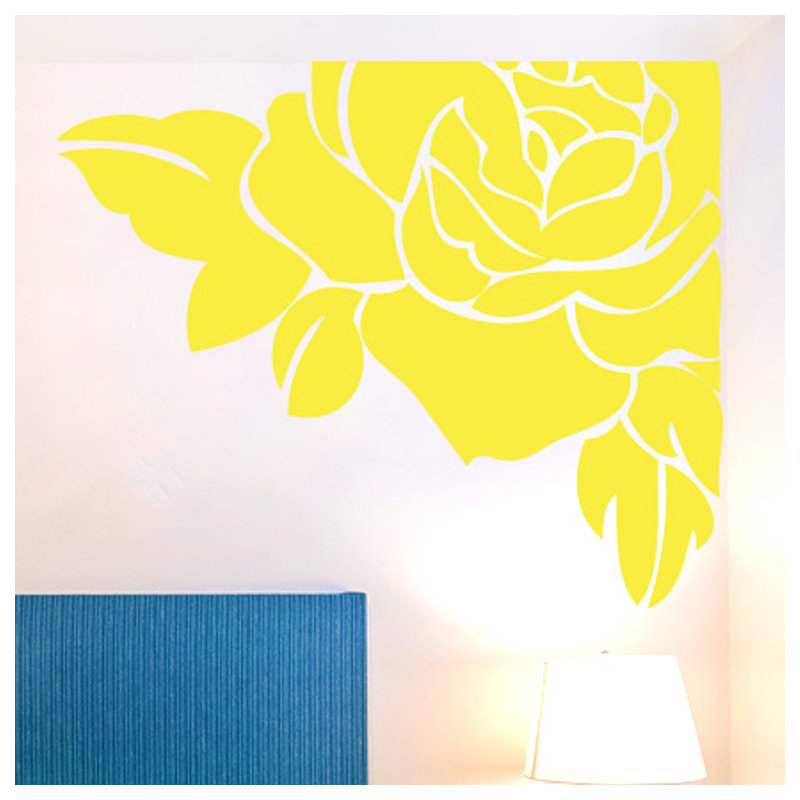 Plants & Flowers Non-Wall Damaging Wall Decal, Bright Yellow, Large