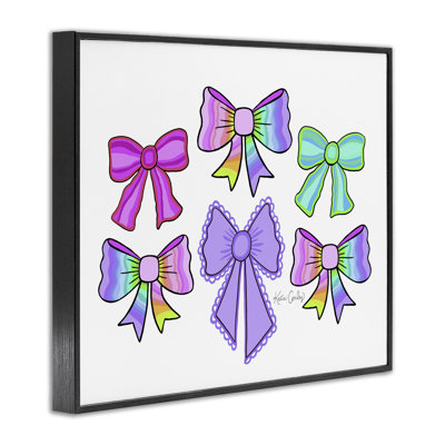 Playful Bowtastic Ribbons Framed Giclee, design by Katie Conley