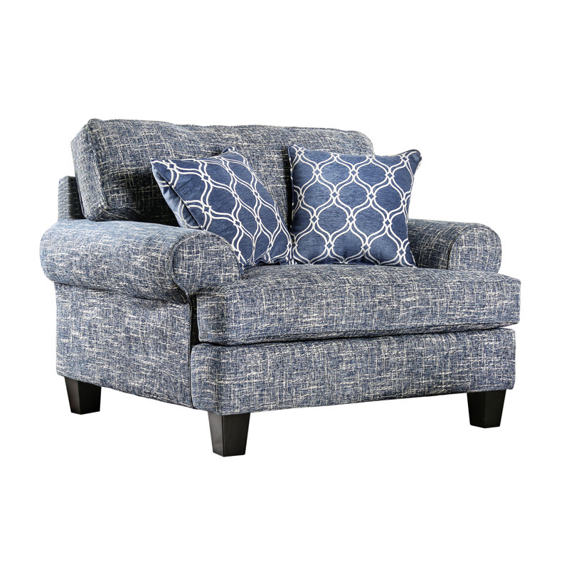 Fauteuil Anddy de 134,62 cm de large en polyester, Bleu