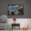«Blue Elephant Family Abstract Modern Elephant Wildlife», reproduction d'art murale-129970482