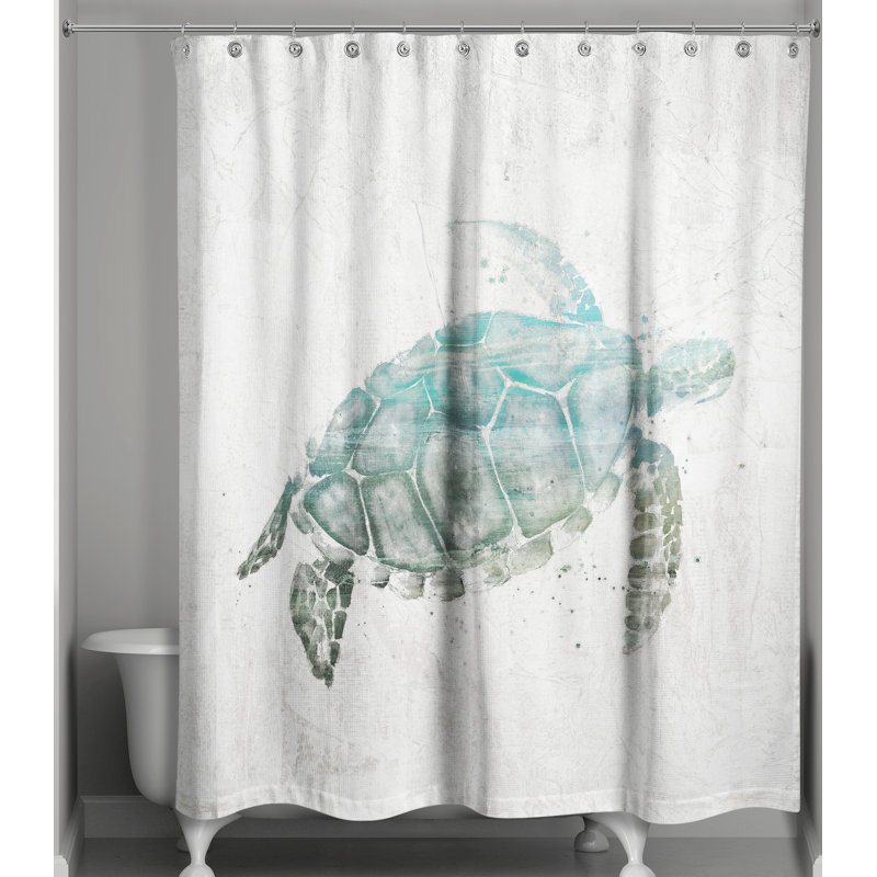 Rideau de douche simple Sherita, Bleu sarcelle