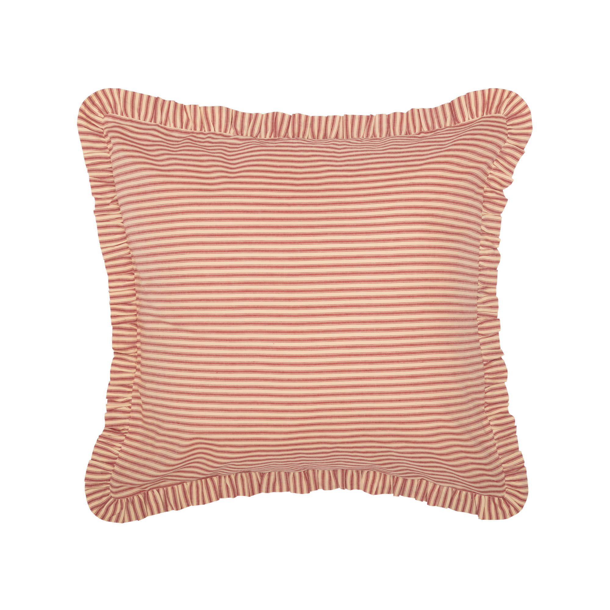 Cotton Sham Set, Country Red/Dark Tan
