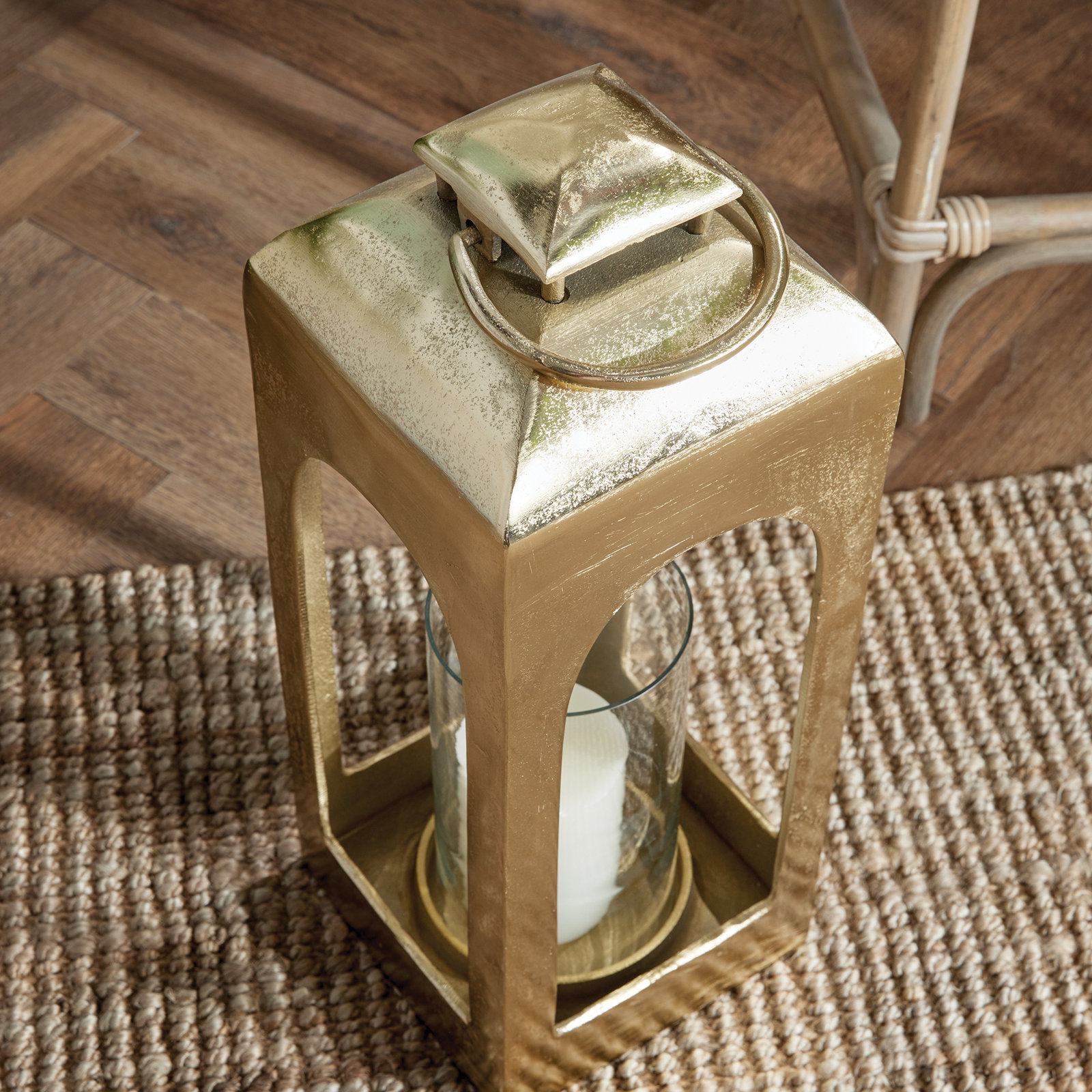 Tabletop Lantern, 22" H x 8" W x 8" D