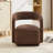 Upholstered Swivel Accent Chair With Chenille Fabric, Comfy Barrel Leisure Armchair With Open Curved Backrest, Reading Chair With 22-Inch Seat Depth And Width-1763074599