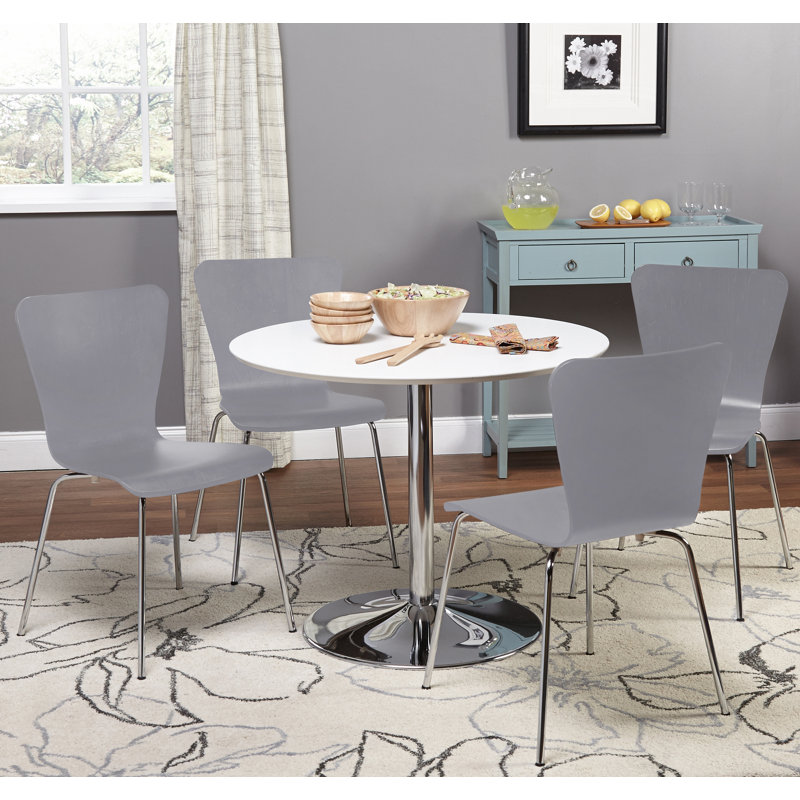 Ensemble de salle à manger Theotis, Gris, 5 (1 table + 4 chaises)
