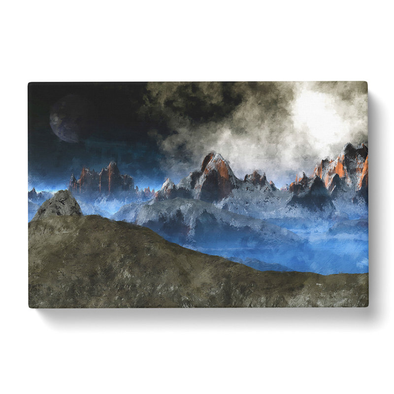 Moon Over The Mountain Tops - Wrapped Canvas, 50cm H x 76cm W x 3cm D