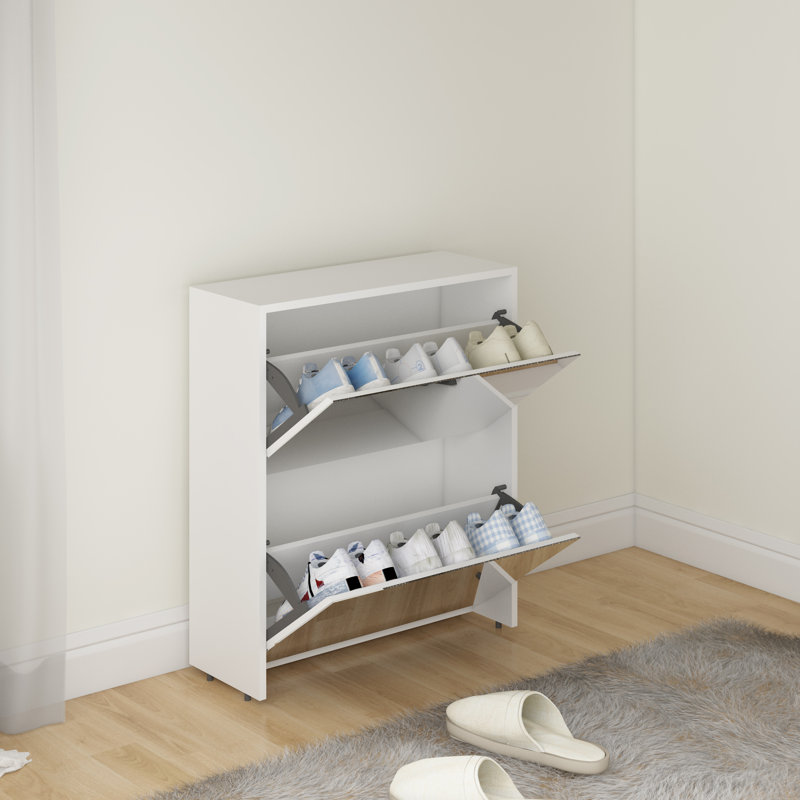 Armoire de rangement pour chaussures avec miroir