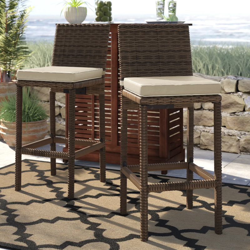 Tabouret de bar avec coussin Pranav, Sable