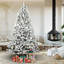 Arbre de Noël artificiel enneigé avec pommes de pin-1922928936