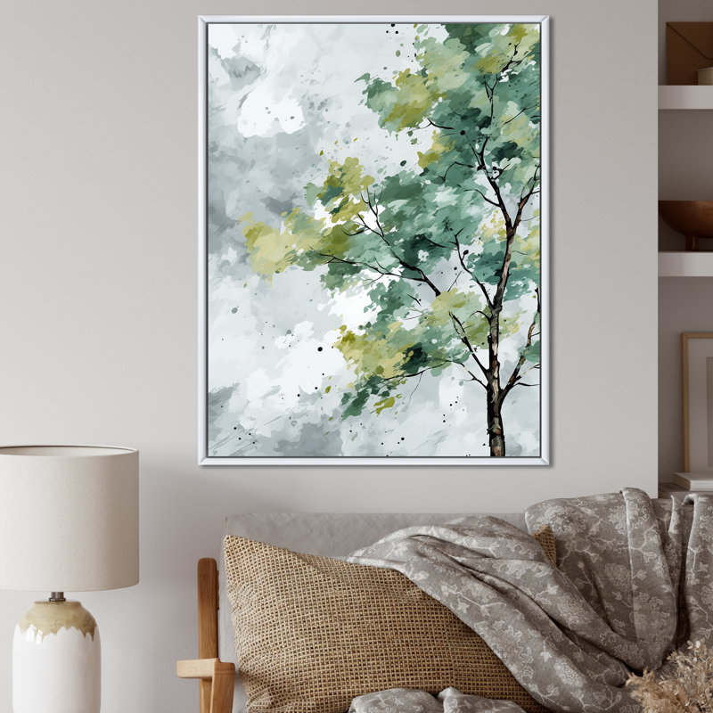 Vert, témoin de l'âge sycomore - arbre sycomore, art mural, Cadre flottant blanc, H 20 po x l 12 po x P 1 po