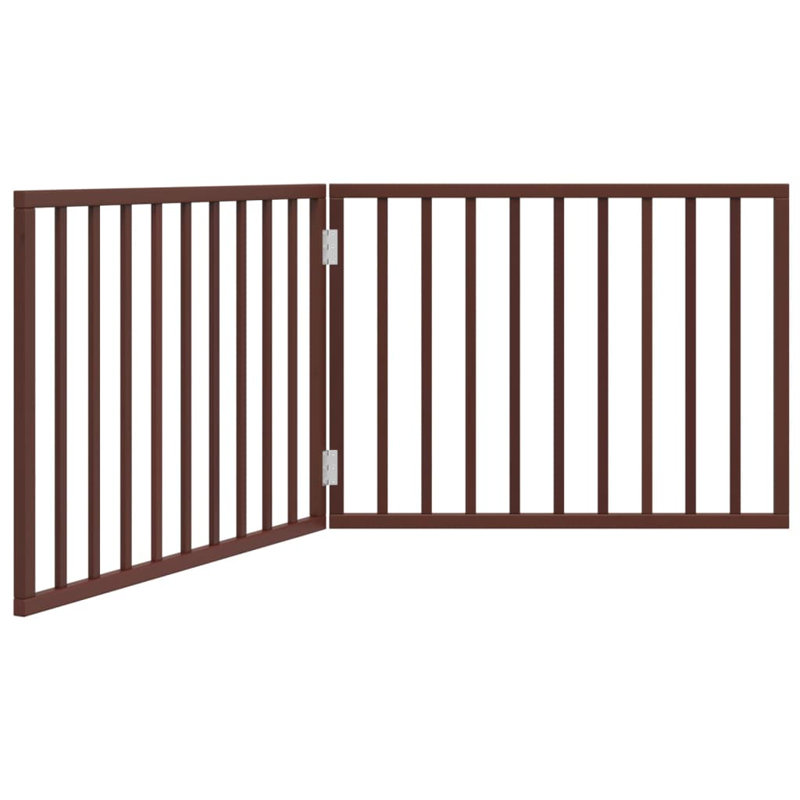Archie & Oscar Dog Gate Foldable 2 Panels Brown 160 Cm Poplar Wood, Brown, 60cm H x 160cm W x 2cm D