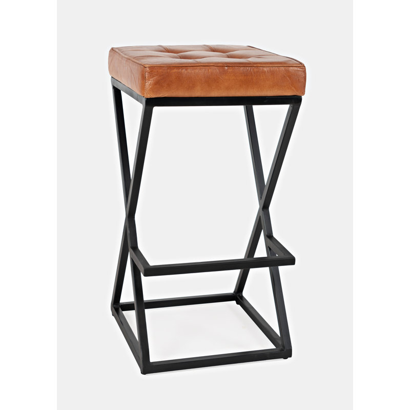 Kellner Upholstered Counter Stool with Metal Frame, Saddle