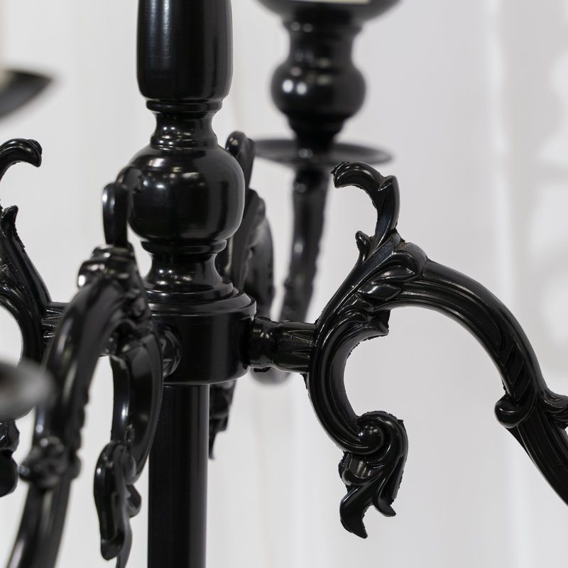 60.5'' H Metal Floor Candelabra, Black