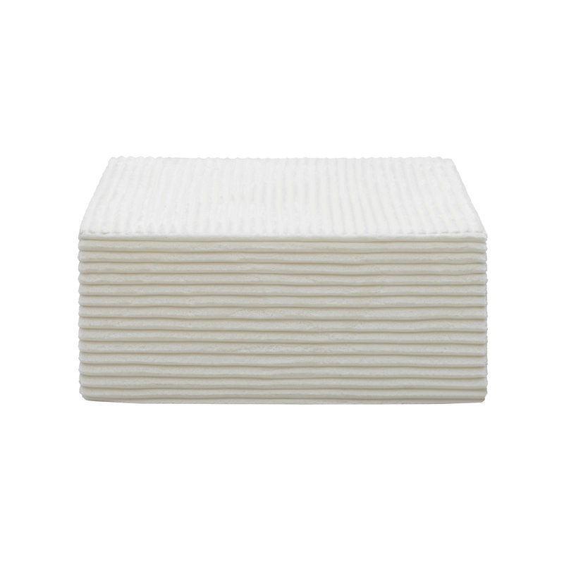 Koli Compression Ottoman, Sectional Sofa Compenont, Grey Corduroy, White