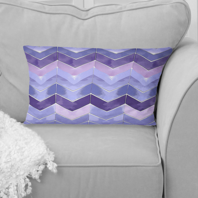 Coussin lombaire mauve Mid-Century Chevron Bliss IV