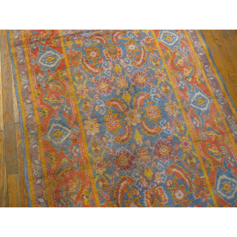 Antique Cotton Blue Hand Knotted Pile Rug