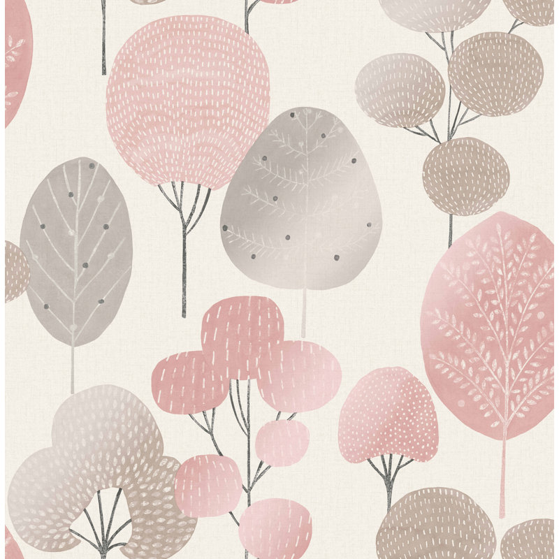 Elvana 10m x 52cm Textured Wallpaper Roll, Blush